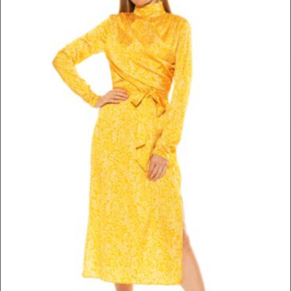 Side-Slit Draped Midi Dress by Alexia ADMOR